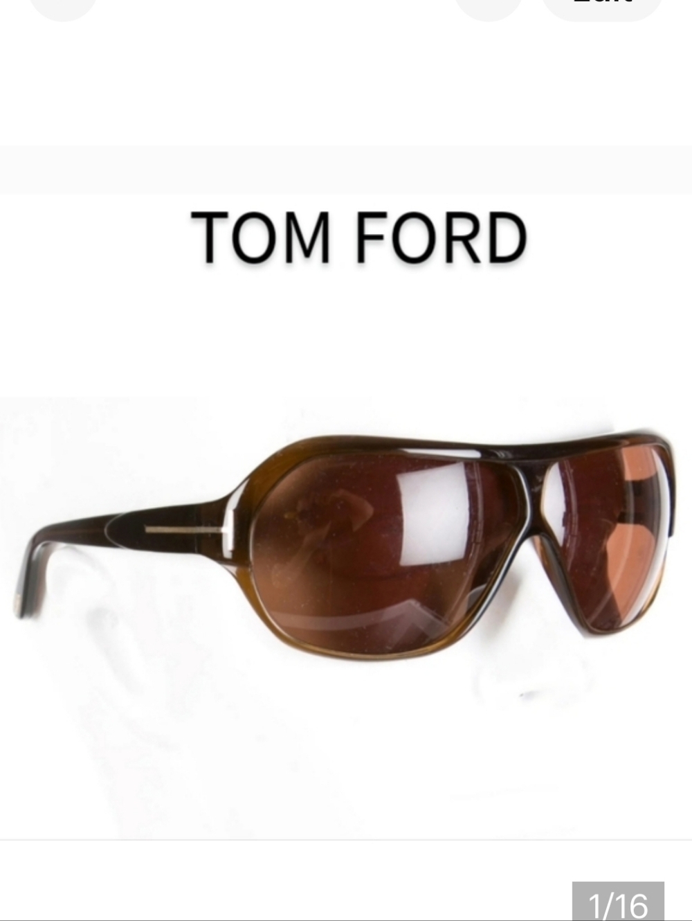 Tom Ford Brown Gradient Wrap Sunglasses